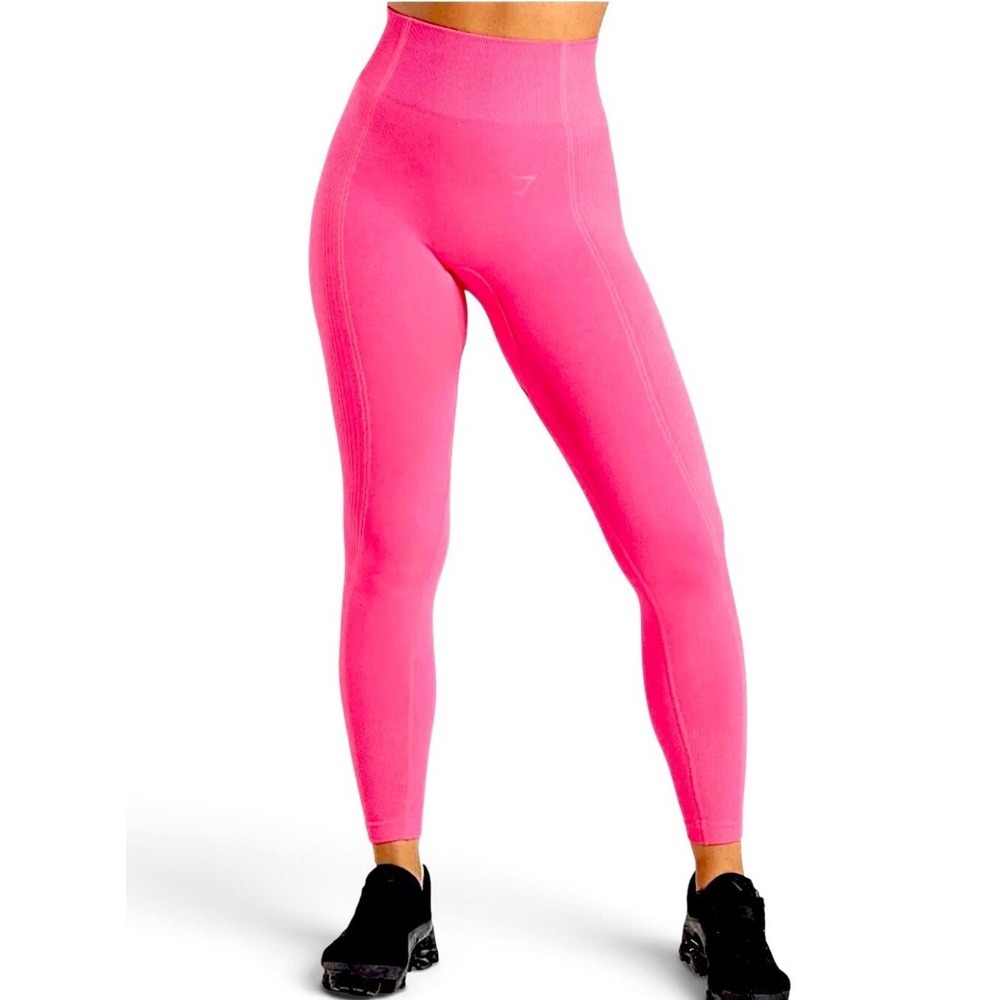 Gymshark Glow Seamless Cyber Pink High-Waist Seamless Leggings Size Small NWOT